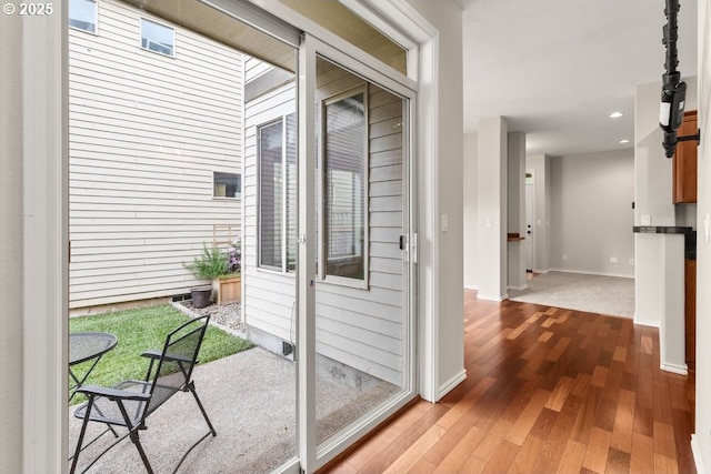 16044 SW Langer Dr, Sherwood, OR 97140 - hall with wood finished floors, baseboards, and recessed lighting