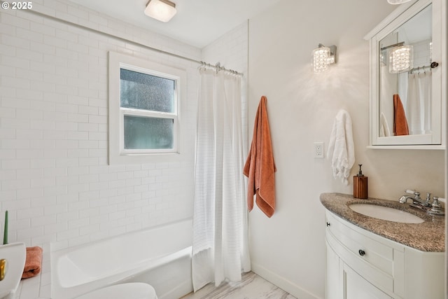 4433 NE 65th Ave, Portland, OR 97218 - bathroom featuring vanity and shower / bath combo with shower curtain