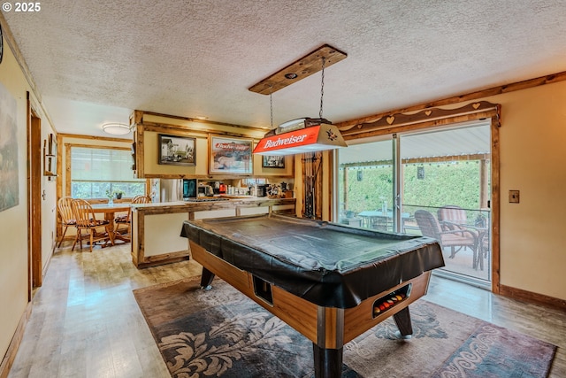 1445 NE 17th St, Gresham, OR 97030 - rec room featuring light wood-type flooring, a textured ceiling, and billiards table