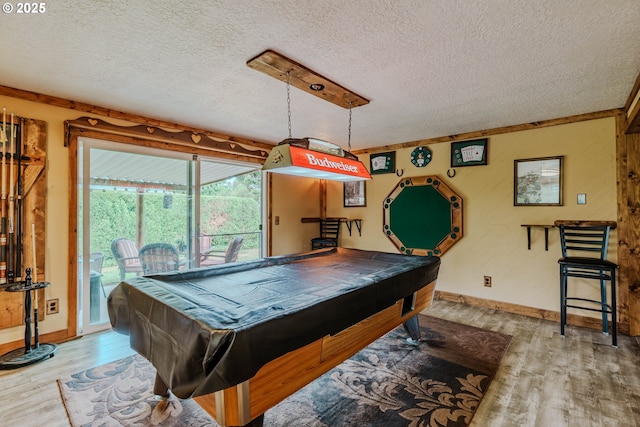 1445 NE 17th St, Gresham, OR 97030 - game room featuring wood finished floors, a textured ceiling, and billiards