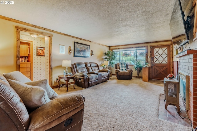 1445 NE 17th St, Gresham, OR 97030 - carpeted living area with a textured ceiling