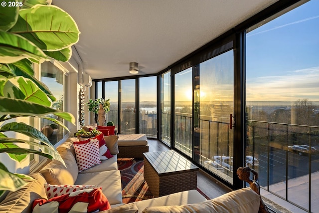 sunroom with plenty of natural light