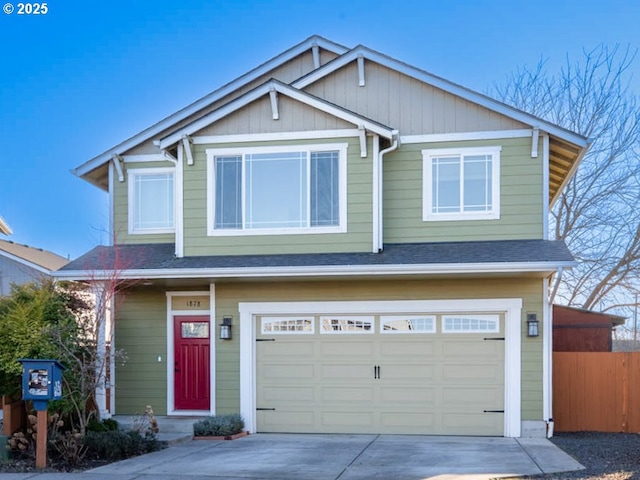 craftsman inspired home with a garage