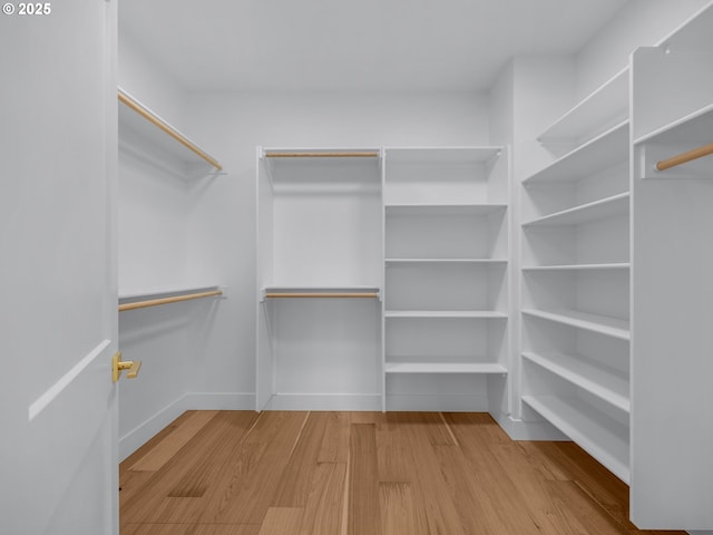 walk in closet featuring light wood-type flooring