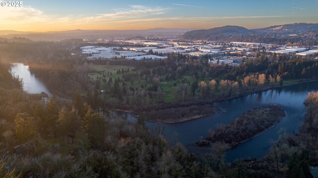 14788 S Burkstrom Rd, Oregon City, OR 97045 - aerial view of property's location featuring a water and mountain view