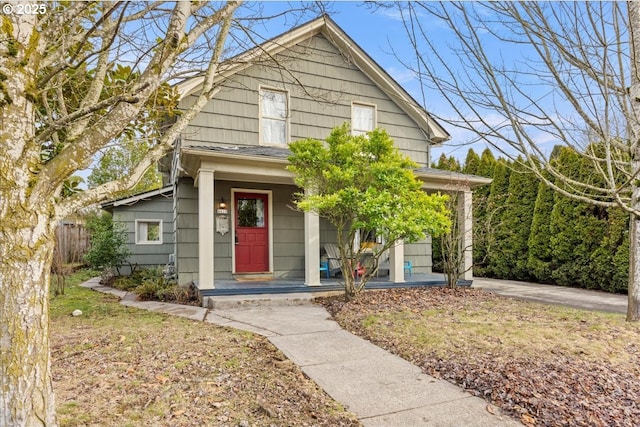 view of front of home with a porch