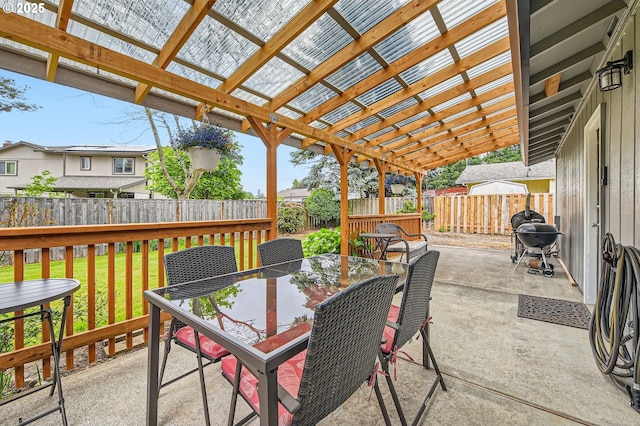 617 NW Fariss Rd, Gresham, OR 97030 - view of patio / terrace featuring outdoor dining area, a pergola, and area for grilling