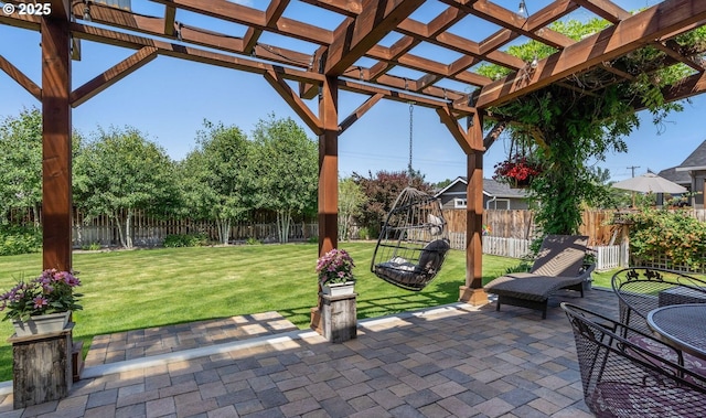 802 NW Green Forest Cir, Redmond, OR 97756 - fenced backyard with a pergola and a patio area