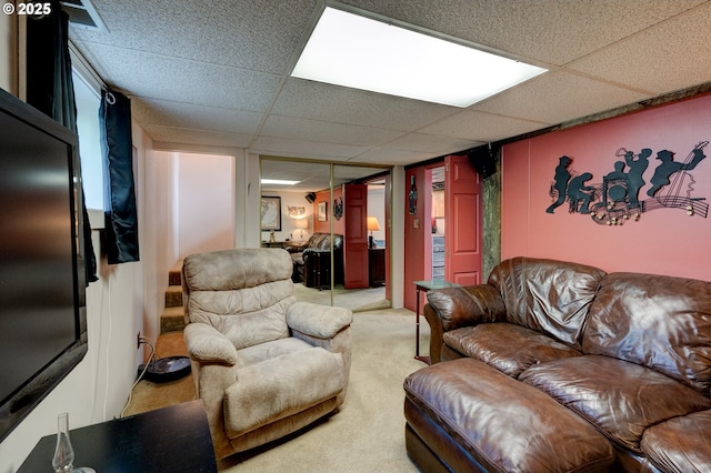589 NW 3rd Ave, Canby, OR 97013 - living area with a drop ceiling and light colored carpet