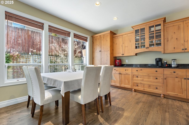 dining area featuring wood-type flooring