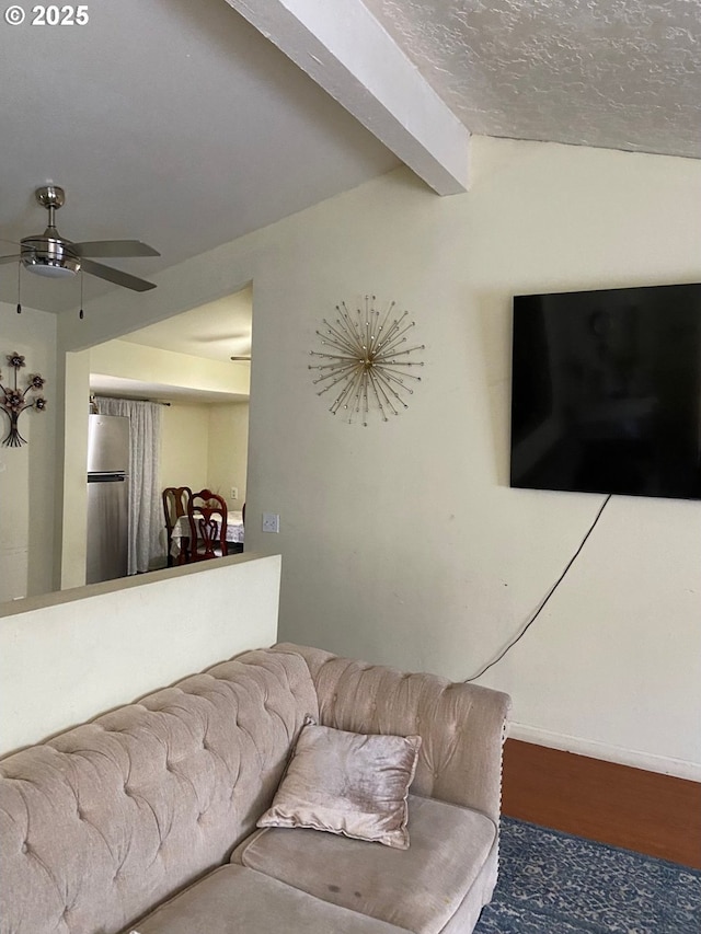14407 SE Stephens St, Portland, OR 97233 - living area featuring ceiling fan and wood finished floors