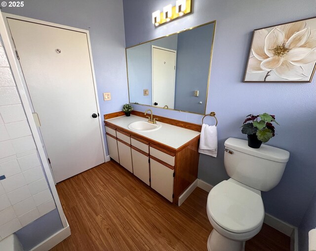 1214 NE Loper Ave, Prineville, OR 97754 - bathroom with wood finished floors, toilet, and vanity