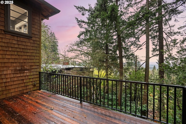 view of deck at dusk