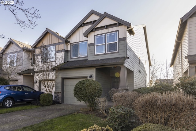 view of front of house with a garage