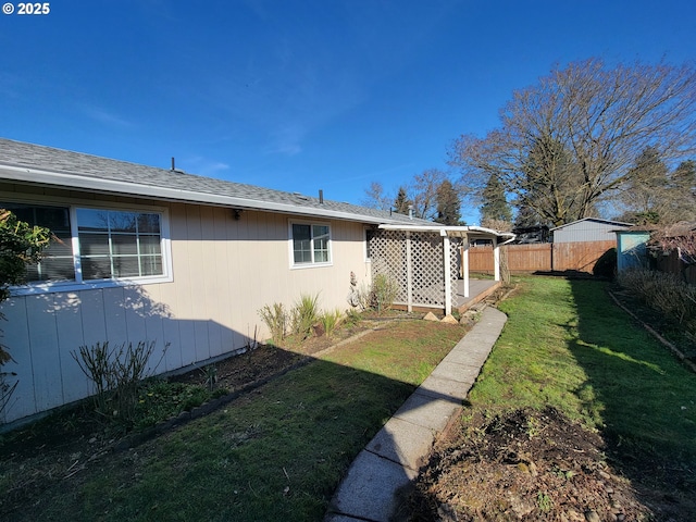 exterior space featuring fence