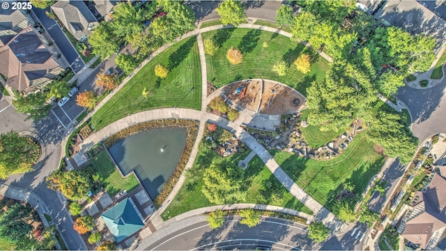 aerial view with a residential view