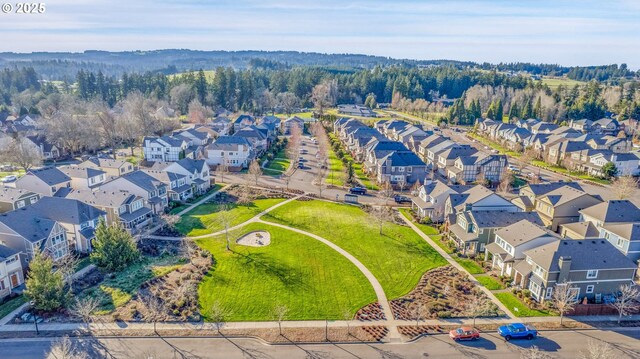 drone / aerial view with a residential view