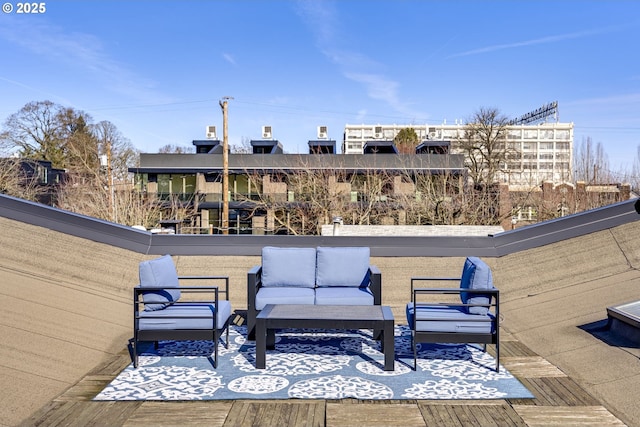 view of patio / terrace featuring an outdoor living space