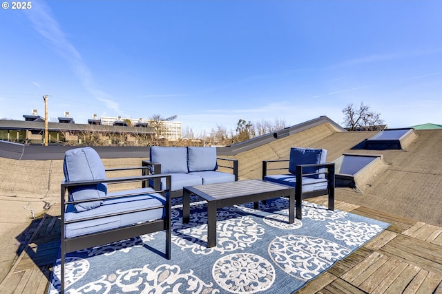 deck featuring an outdoor living space