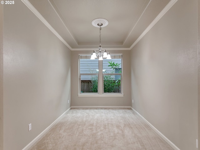 18840 SW Westland Ln, Beaverton, OR 97003 - unfurnished room featuring a chandelier, carpet, and a tray ceiling