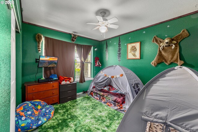 1232 E Fourth Ave, Sutherlin, OR 97479 - carpeted bedroom with ceiling fan