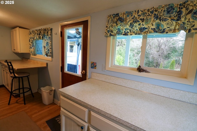 interior space with hardwood / wood-style flooring