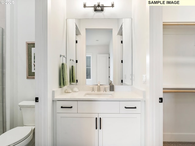 4958 N Adams Ct, Camas, WA 98607 - full bath featuring toilet, vanity, and an enclosed shower