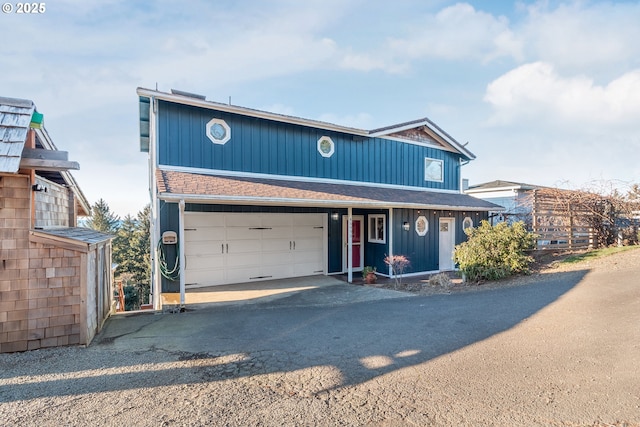 view of property with a garage