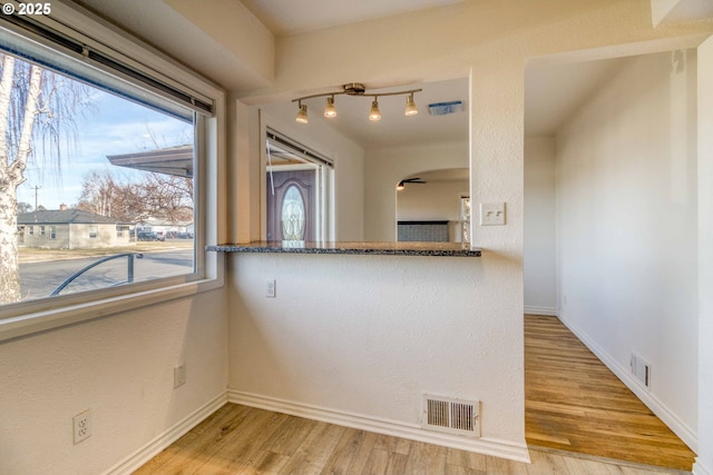 kitchen featuring light hardwood / wood-style flooring