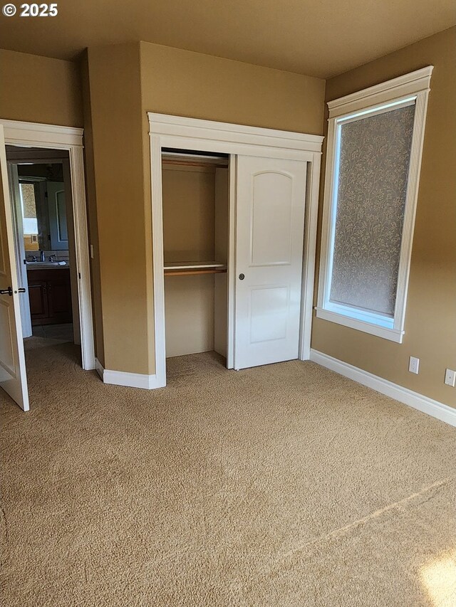 102 Sarah Bear Ln, Winston, OR 97496 - unfurnished bedroom with light carpet, baseboards, and a closet