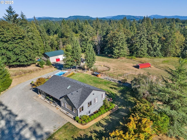 35003 NE 119th Ave, La Center, WA 98629 - drone / aerial view featuring a mountain view and a wooded view