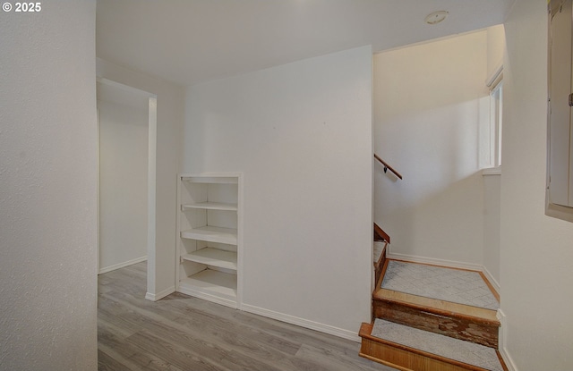 504 NW Fargo St, Camas, WA 98607 - stairway featuring wood finished floors and baseboards