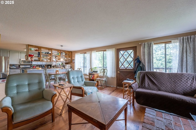 5383 Sunshine Rd, Roseburg, OR 97470 - living room with light wood finished floors and a textured ceiling