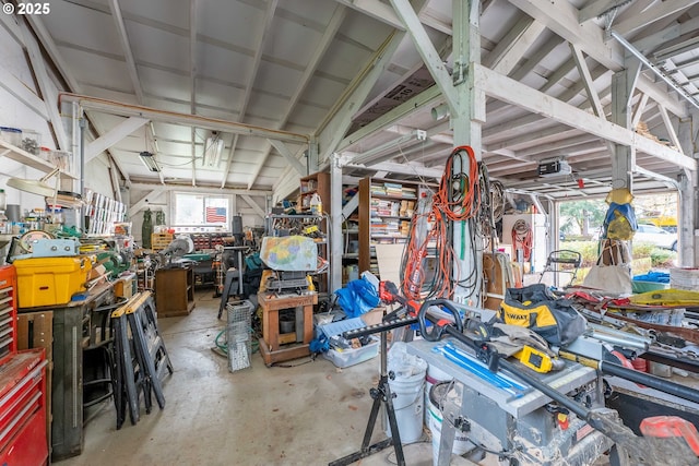 5383 Sunshine Rd, Roseburg, OR 97470 - miscellaneous room featuring unfinished concrete flooring and a workshop area