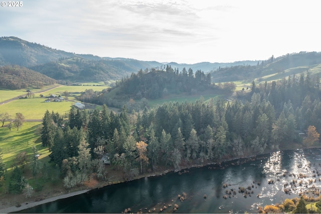 5383 Sunshine Rd, Roseburg, OR 97470 - mountain view featuring a forest view and a water view