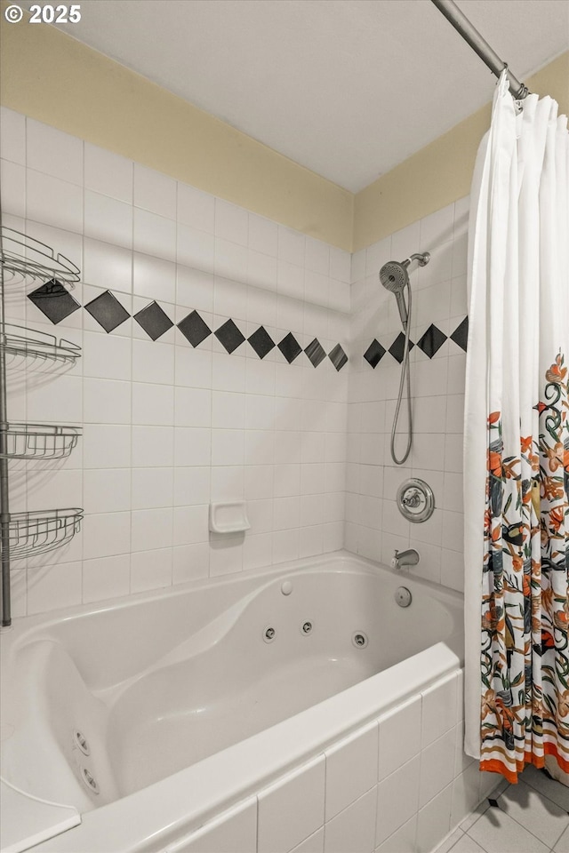16620 SE Ladd Ct, Milwaukie, OR 97267 - full bathroom with a combined bath / shower with jetted tub and tile patterned flooring