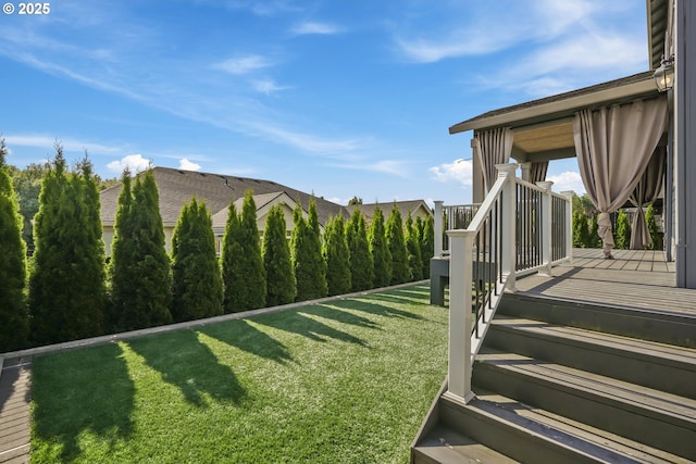 132 N 39th Ct, Ridgefield, WA 98642 - view of grassy yard with a wooden deck