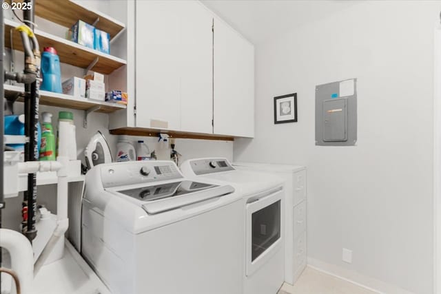 14797 SW Willamette St, Sherwood, OR 97140 - washroom featuring electric panel, independent washer and dryer, and cabinet space