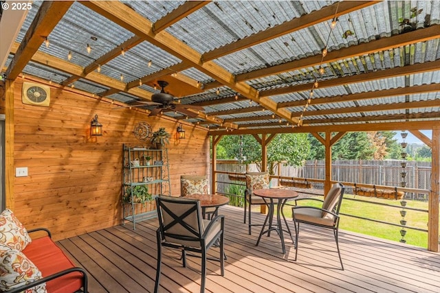14797 SW Willamette St, Sherwood, OR 97140 - deck with a ceiling fan