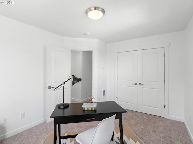 office area featuring carpet floors