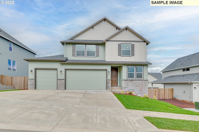 1496 NE Josephine Ct Unit 181, Estacada, OR 97023 - craftsman-style home with stone siding, concrete driveway, and board and batten siding