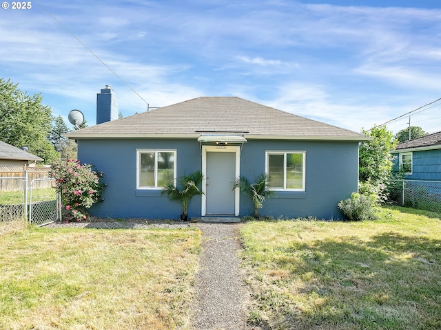 12226 SE Raymond St, Portland, OR 97236 - bungalow-style house featuring concrete block siding, a chimney, and roof with shingles