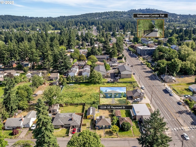 12226 SE Raymond St, Portland, OR 97236 - aerial perspective of suburban area with a forest