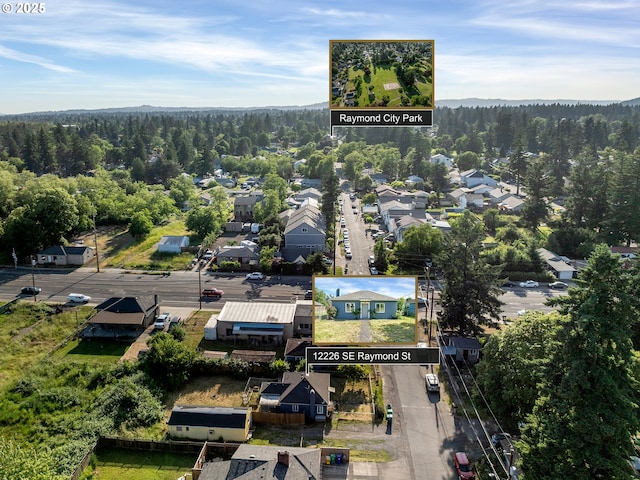 12226 SE Raymond St, Portland, OR 97236 - aerial perspective of suburban area with a heavily wooded area
