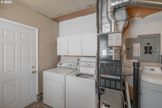 1685 Umpqua Rd, Woodburn, OR 97071 - washroom with cabinet space, washer and dryer, and electric panel