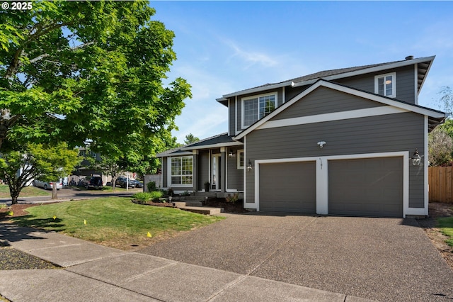 traditional-style house featuring driveway and an attached garage