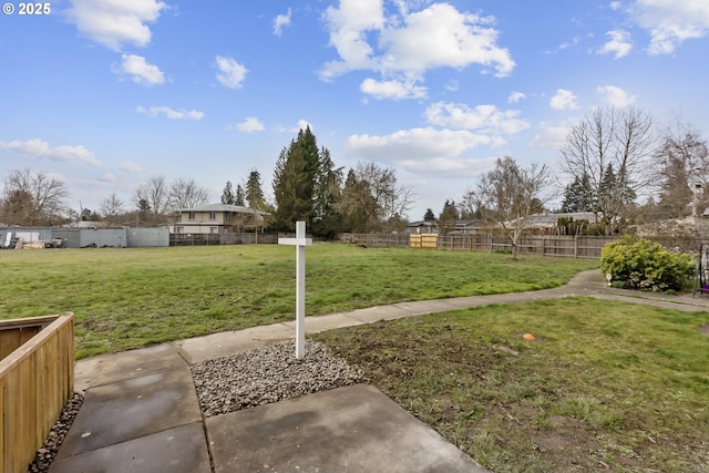 view of yard with fence