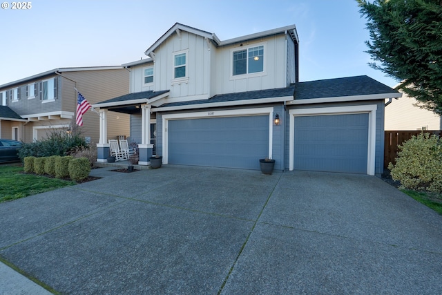 view of front of home with a garage