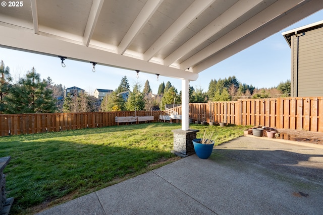 view of yard featuring a patio