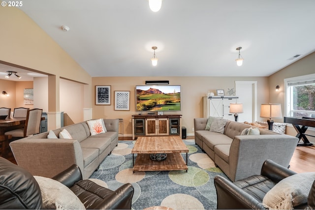 3664 W Chinook Ave, Cannon Beach, OR 97110 - living area with lofted ceiling and light wood-style floors